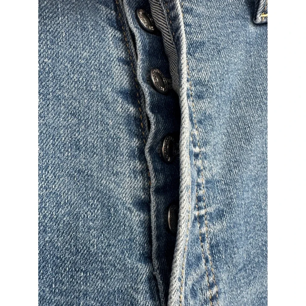 Levis Ribcage Straight Ankle Woman's 32 Blue Medium Wash Button‎ Fly 72693-0121